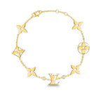 GlowSTAR AND SUN 7 MOTIFS GOLD BRACELET