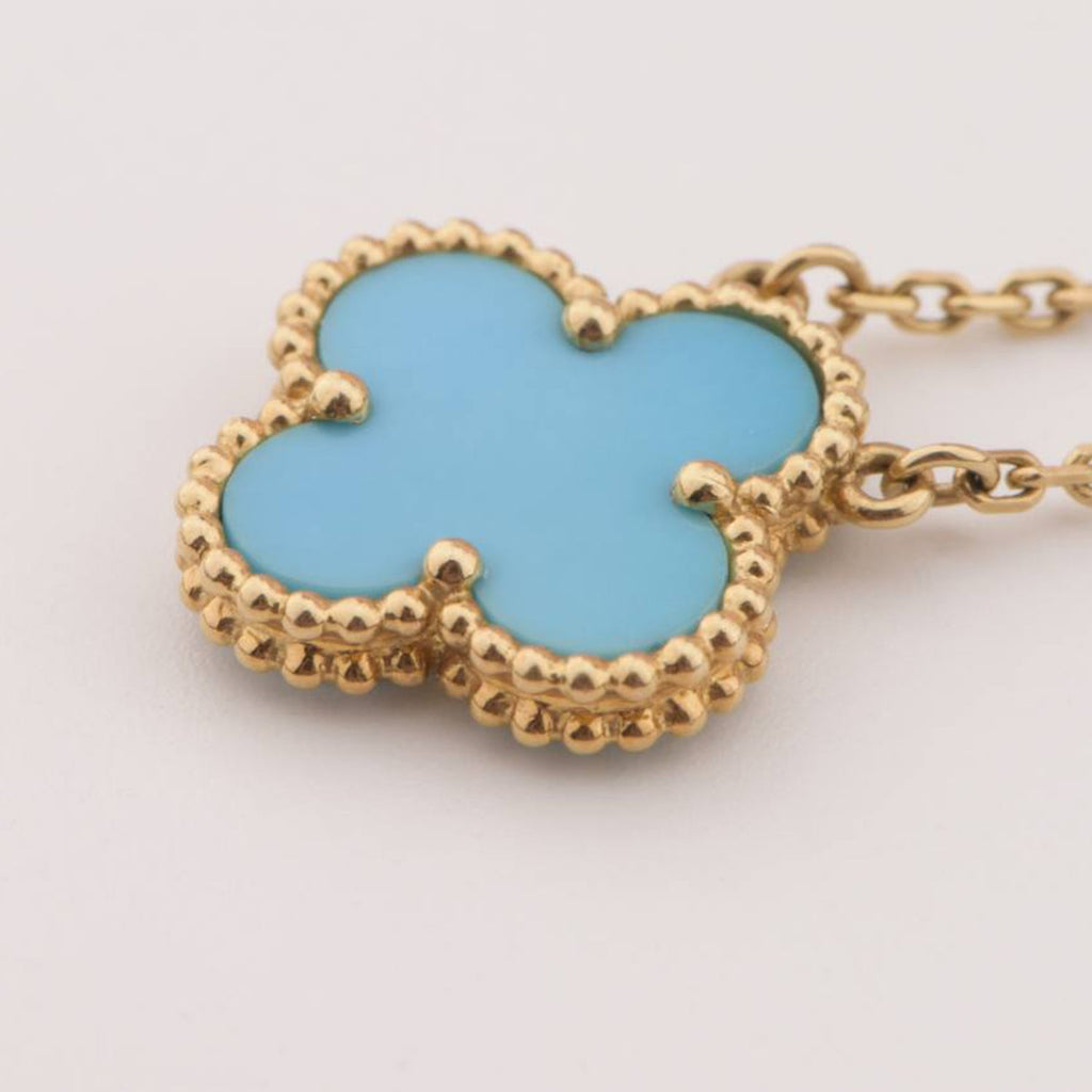 GlowCLOVER 15MM VINTAGE TURQUOISE NECKLACE