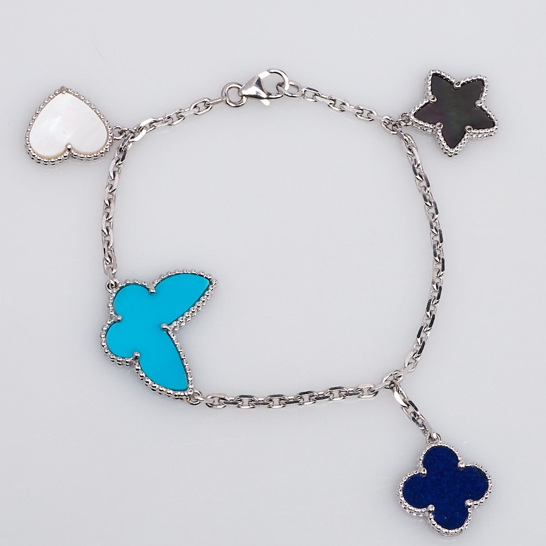 GlowLUCKY SPRING SILVER BRACELET 4 MOTIF