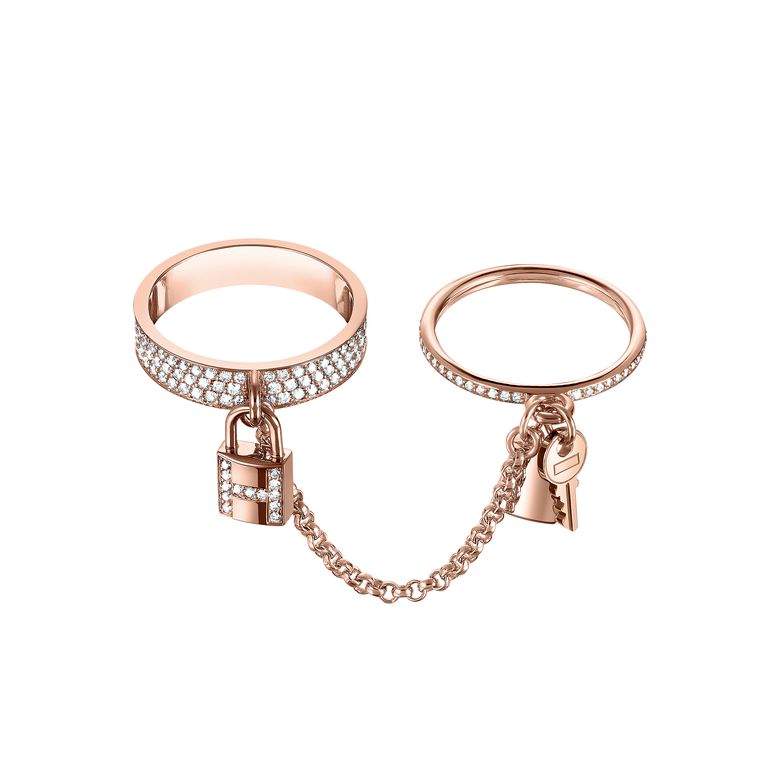 GlowHM KELLY CLOCHETTE DOUBLE RING IN  WITH DIAMONDS