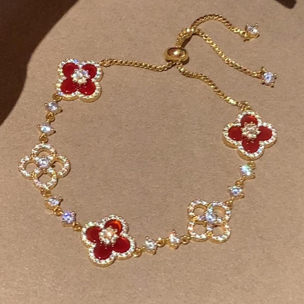 GlowCLOVER 5 MOTIF PINK BLUE RED WHITE BRACELET