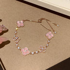 GlowCLOVER 5 MOTIF PINK BLUE RED WHITE BRACELET