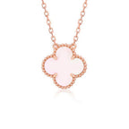 GlowCLOVER 15MM PINK MOTHER-OF-PEARL SINGLE FLOWER NECKLACE