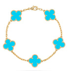 GlowCLOVER 5 MOTIFS TURQUOISE BRACELET