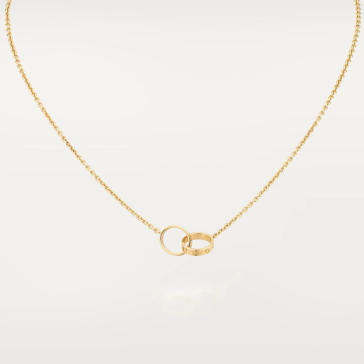 GlowLOVE NECKLACE DOUBLE RING GOLD