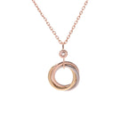 GlowTRINITY SILVER GOLD PINK GOLD NECKLACE