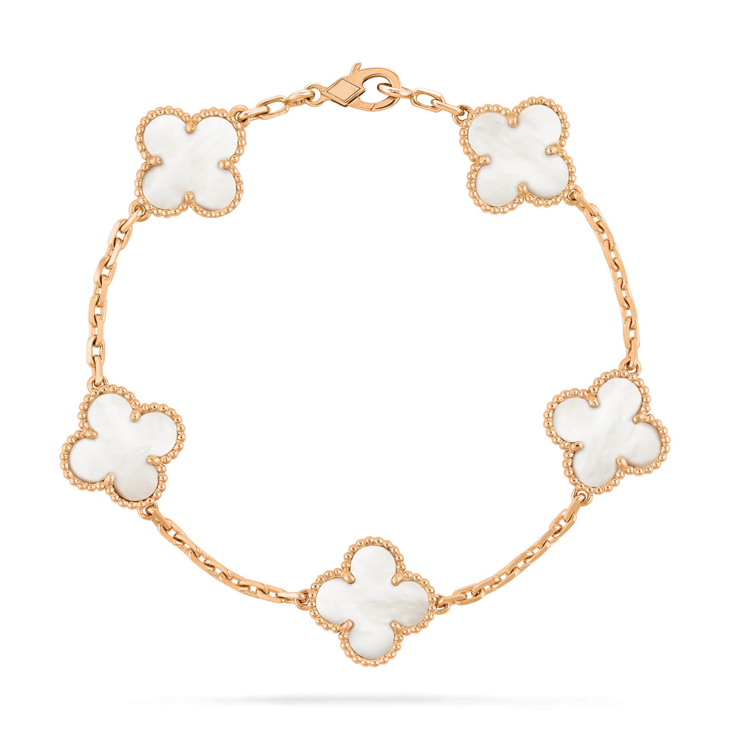 GlowCLOVER  5 MOTIF WHITE MOP BRACELET