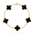 GlowCLOVER  5 MOTIFS BLACK ONYX BRACELET