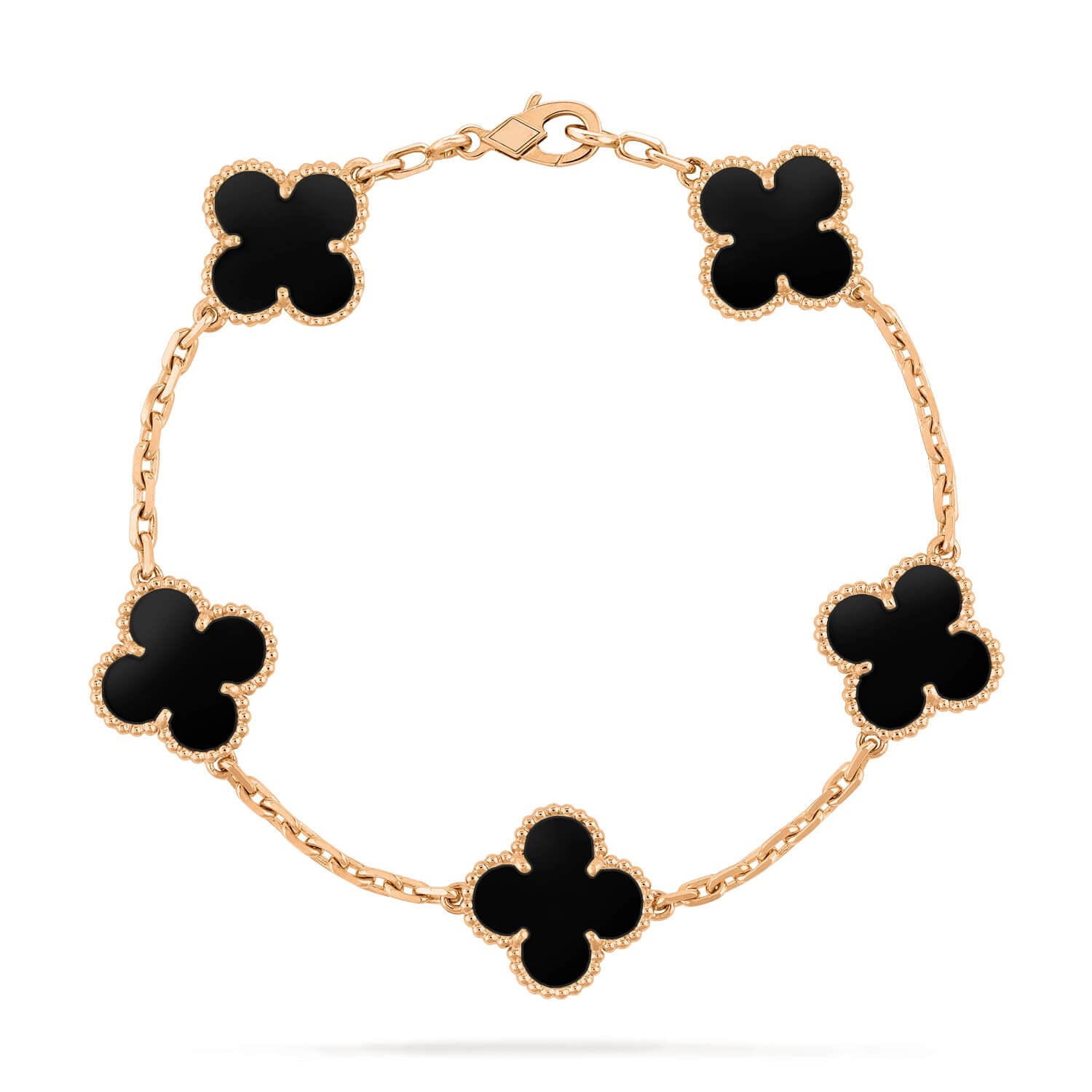 GlowCLOVER  5 MOTIFS BLACK ONYX BRACELET