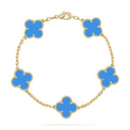 GlowCLOVER 5 MOTIFS BLUE AGATE BRACELET