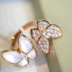 GlowTWIN BUTTERFLY DIAMOND MOP RING