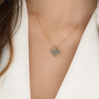 GlowCLOVER 15MM  GRAY MOTHER OF PEARL NECKLACE