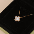 GlowCLOVER 15MM DIAMOND WHITE FRITILLARIA NECKLACE