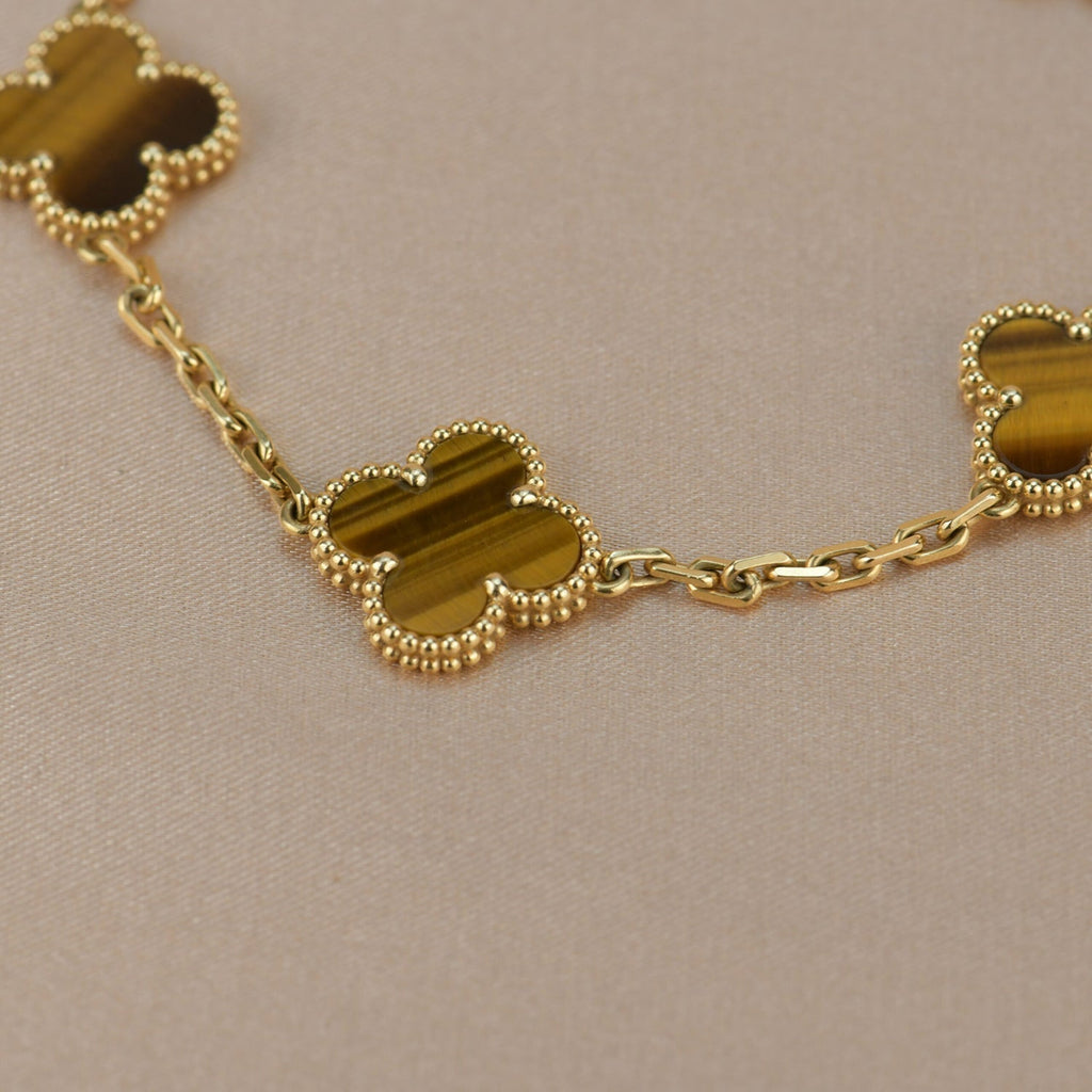 GlowCLOVER  5 MOTIFS TIGER EYE BRACELET