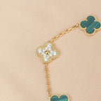 GlowCLOVER  5 MOTIF MALACHITE DIAMOND BRACELET