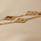 GlowCLOVER  5 MOTIFS CARNELIAN GOLD BRACELET