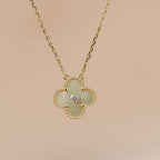GlowCLOVER 15MM DIAMOND GOLD MOTHER OF PEARL NECKLACE