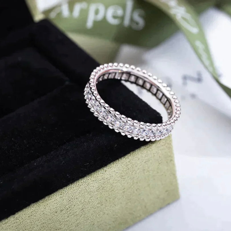 GlowPERLEE DIAMOND SILVER RING