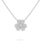 GlowCLOVER DIAMOND NECKLACE SILVER