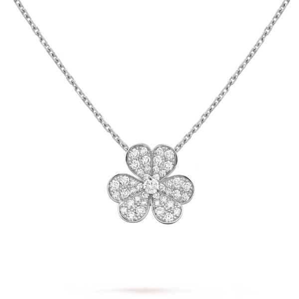 GlowCLOVER DIAMOND NECKLACE SILVER