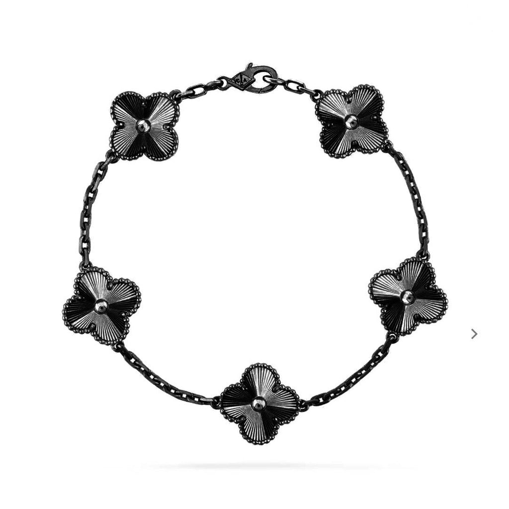 GlowCLOVER 5 MOTIF BLACK BRACELET