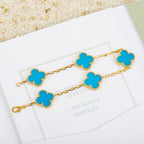 GlowCLOVER 5 MOTIFS TURQUOISE BRACELET