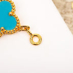 GlowCLOVER 5 MOTIF TURQUOISE DIAMOND GOLD BRACELET