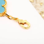 GlowCLOVER 5 MOTIF TURQUOISE DIAMOND GOLD BRACELET