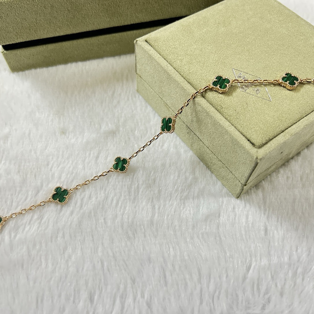 [Glow]CLOVER 6 MOTIF MALACHITE BRACELET