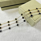 [Glow]CLOVER 6 MOTIF  ONYXS BRACELET