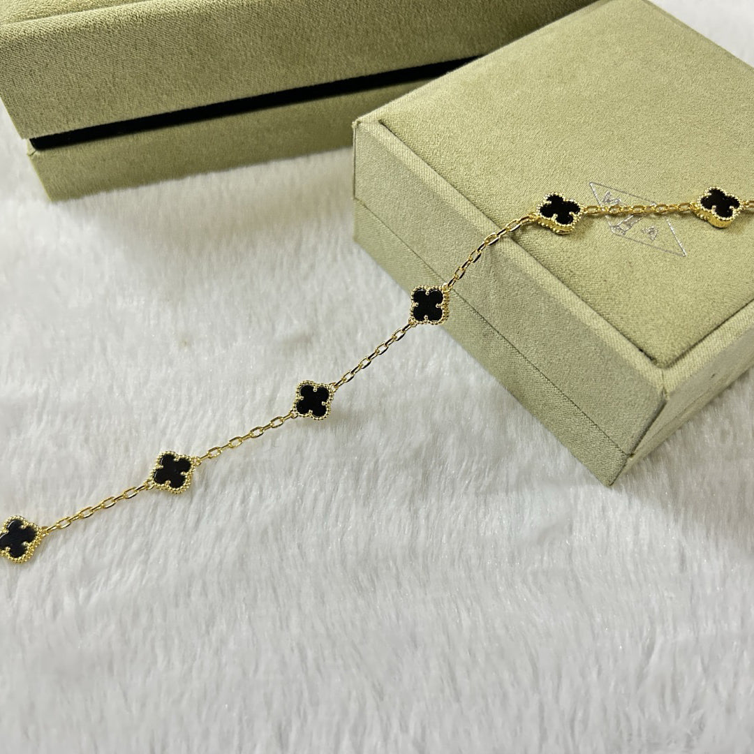 [Glow]CLOVER 6 MOTIF  ONYXS BRACELET