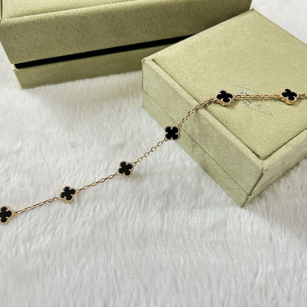 [Glow]CLOVER 6 MOTIF  ONYXS BRACELET