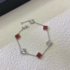 [Glow]CLOVER 6 MOTIF RED AGATE LASER BRACELET