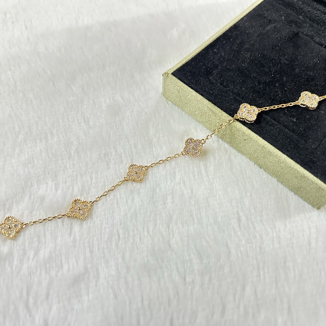 [Glow]CLOVER 6 MOTIF DIAMOND BRACELET