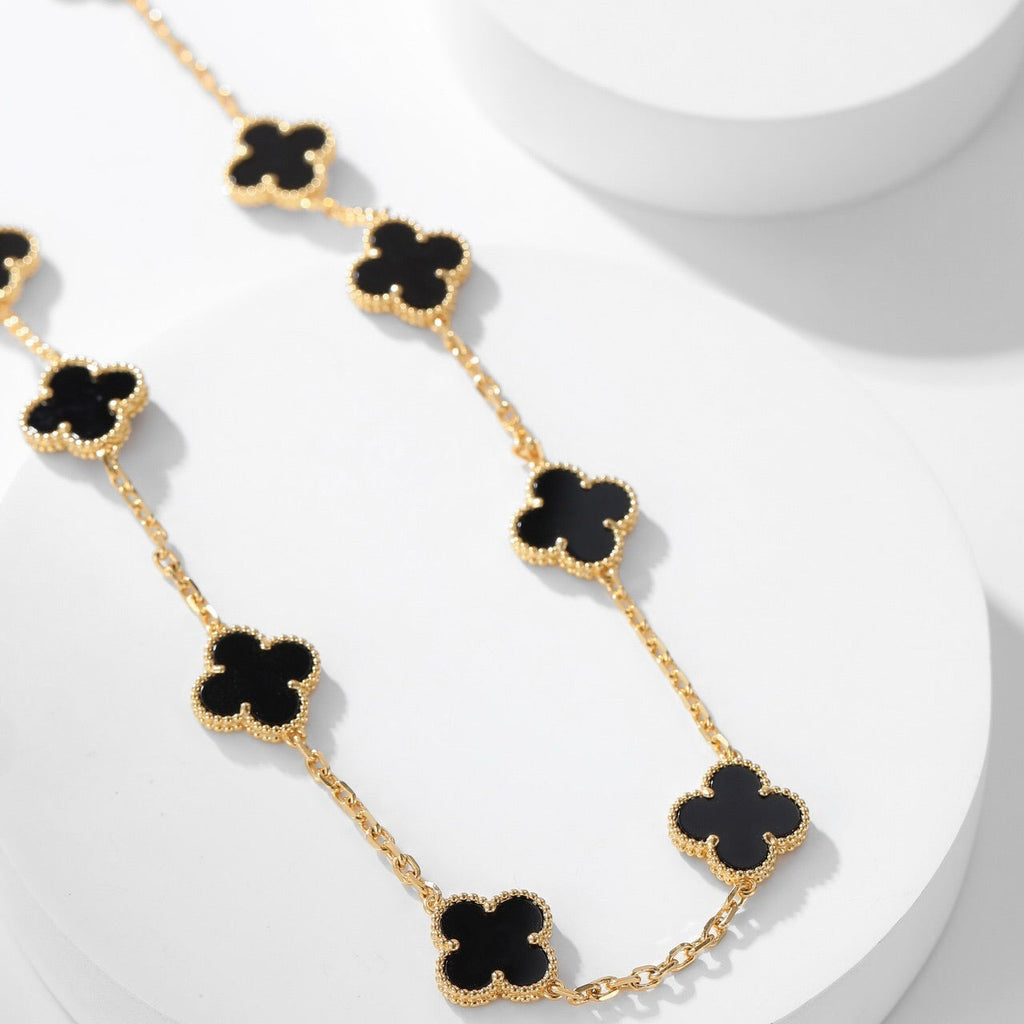 GlowCLOVER 10 MOTIFS ONYX NECKLACE