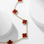 GlowCLOVER 10 MOTIFS CARNELIAN NECKLACE