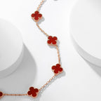 GlowCLOVER 10 MOTIFS CARNELIAN NECKLACE