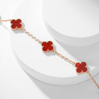 GlowCLOVER 10 MOTIFS CARNELIAN NECKLACE