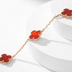 GlowCLOVER 10 MOTIFS CARNELIAN NECKLACE