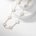 GlowCLOVER 10 MOTIFS WHITE MOTHER OF PEARL NECKLACE