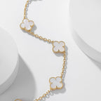 GlowCLOVER 10 MOTIFS WHITE MOTHER OF PEARL NECKLACE