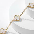 GlowCLOVER 10 MOTIFS WHITE MOTHER OF PEARL NECKLACE