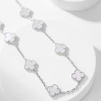 GlowCLOVER 10 MOTIFS WHITE MOTHER OF PEARL NECKLACE