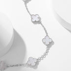 GlowCLOVER 10 MOTIFS WHITE MOTHER OF PEARL NECKLACE