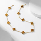GlowCLOVER 10 MOTIFS TIGER EYE NECKLACE