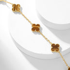 GlowCLOVER 10 MOTIFS TIGER EYE NECKLACE