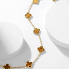 GlowCLOVER 10 MOTIFS TIGER EYE NECKLACE