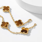 GlowCLOVER 10 MOTIFS TIGER EYE NECKLACE