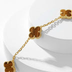 GlowCLOVER 10 MOTIFS TIGER EYE NECKLACE