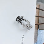 GlowFORCE LARGE HORSESHOE BLACK WHITE DIAMOND BRACELET ROSE GOLD